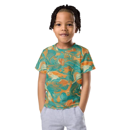 Coral Rhapsody on a Kids Crew Neck T-Shirt