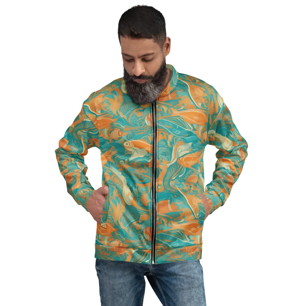 Coral Rhapsody on Bomber Jacket — Front