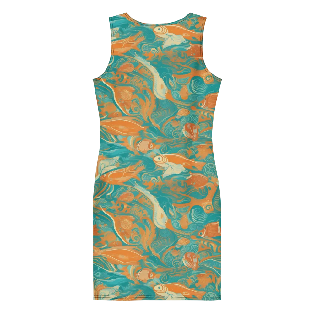 Coral Rhapsody on Bodycon Dress — Back