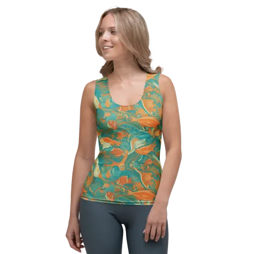 Coral Rhapsody on a Women's Tank Top