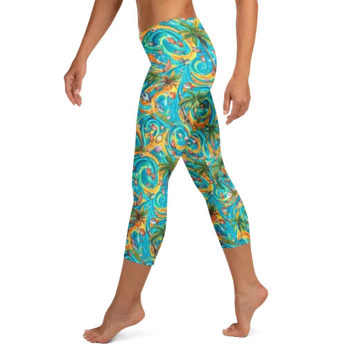 Paradise Gyre on a Capri Leggings