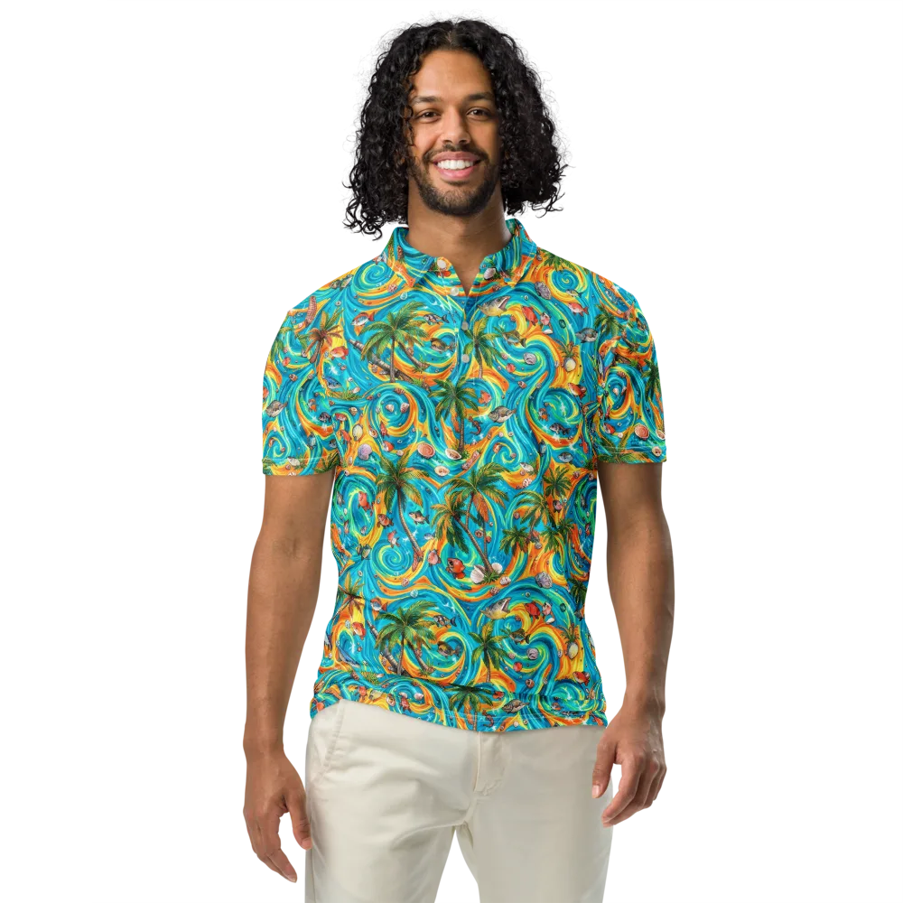 Paradise Gyre on Men's Slim Fit Polo Shirt — Front