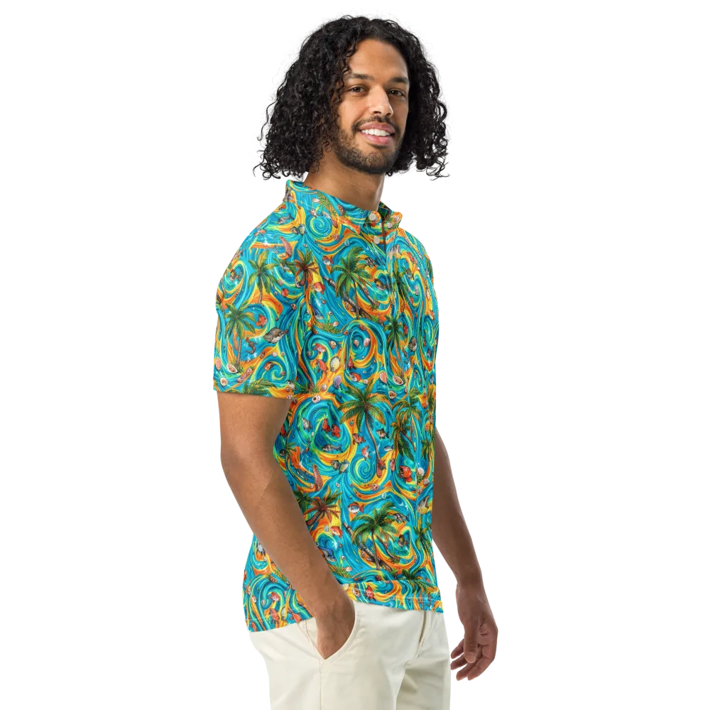 Paradise Gyre on Men's Slim Fit Polo Shirt — Right Front