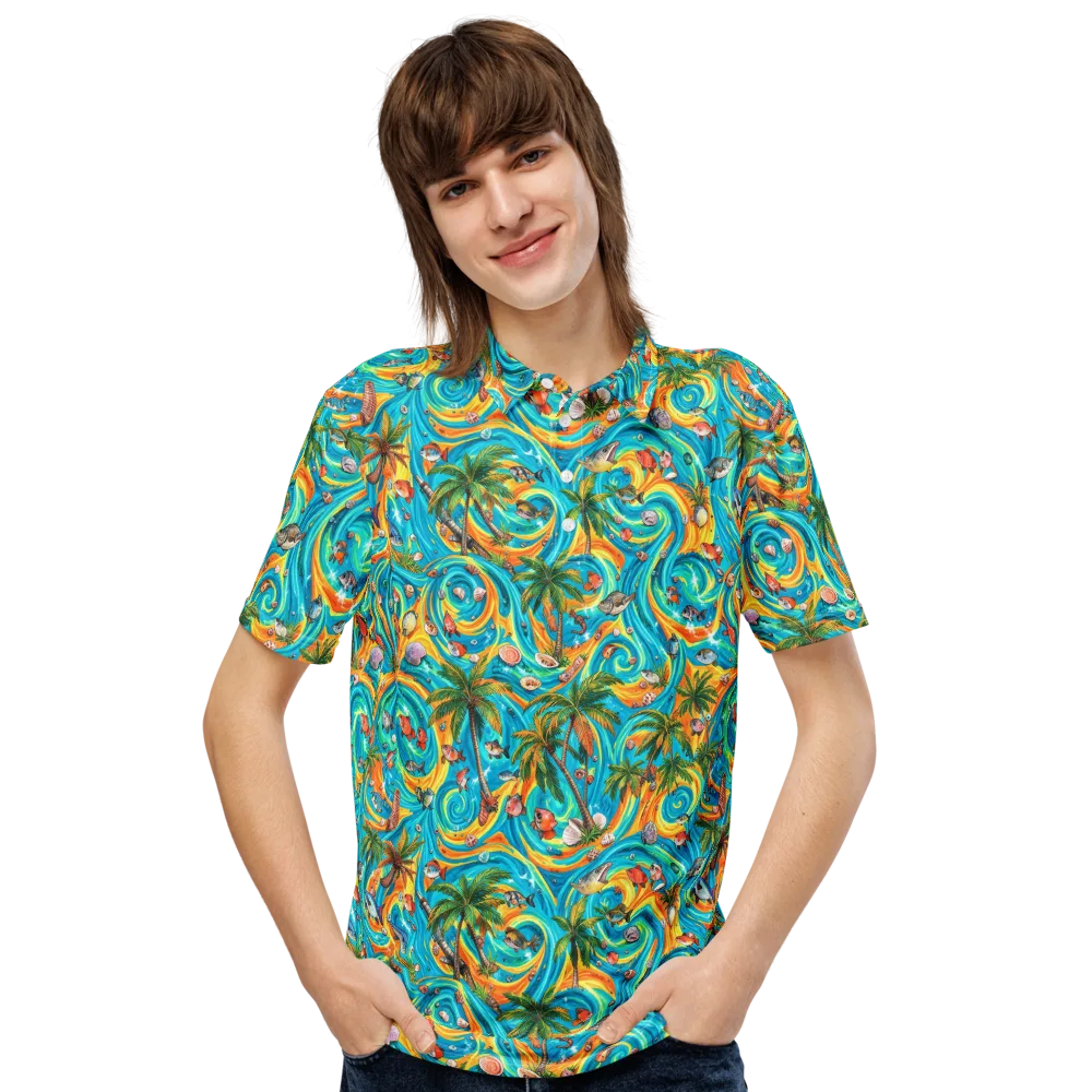 Paradise Gyre on Men's Slim Fit Polo Shirt — Front