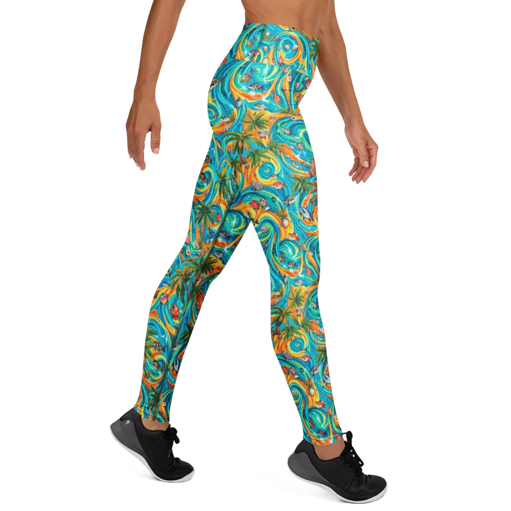 Paradise Gyre on Yoga Leggings — Right