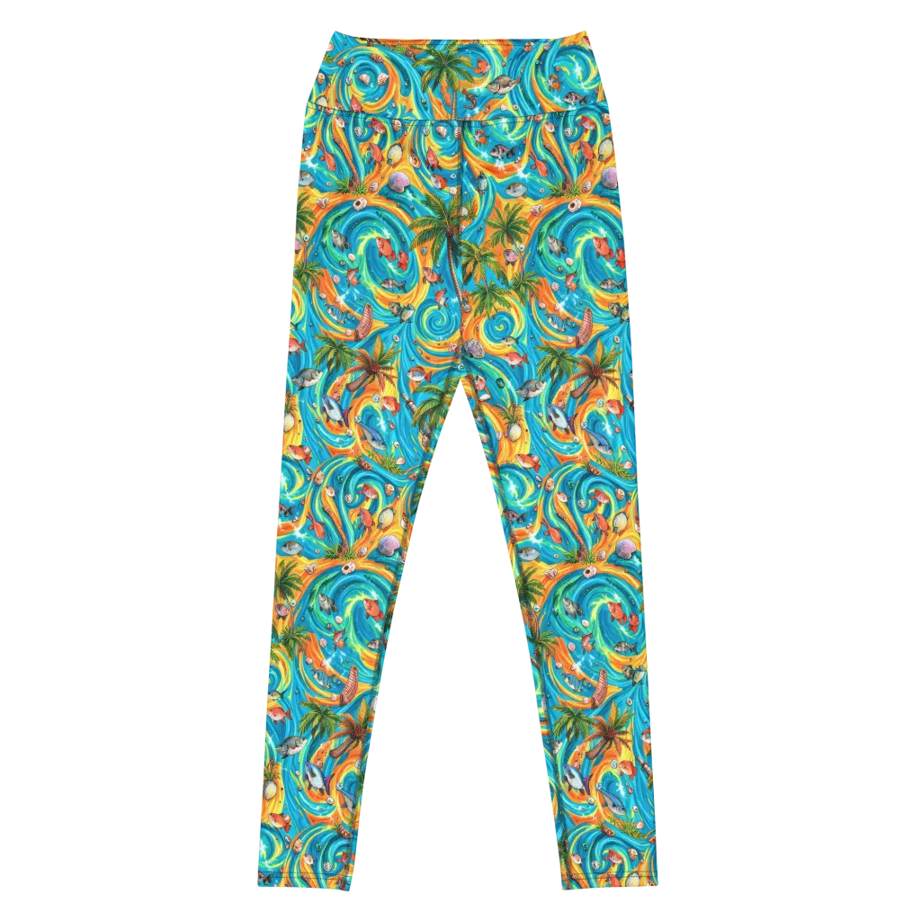Paradise Gyre on Yoga Leggings — Front
