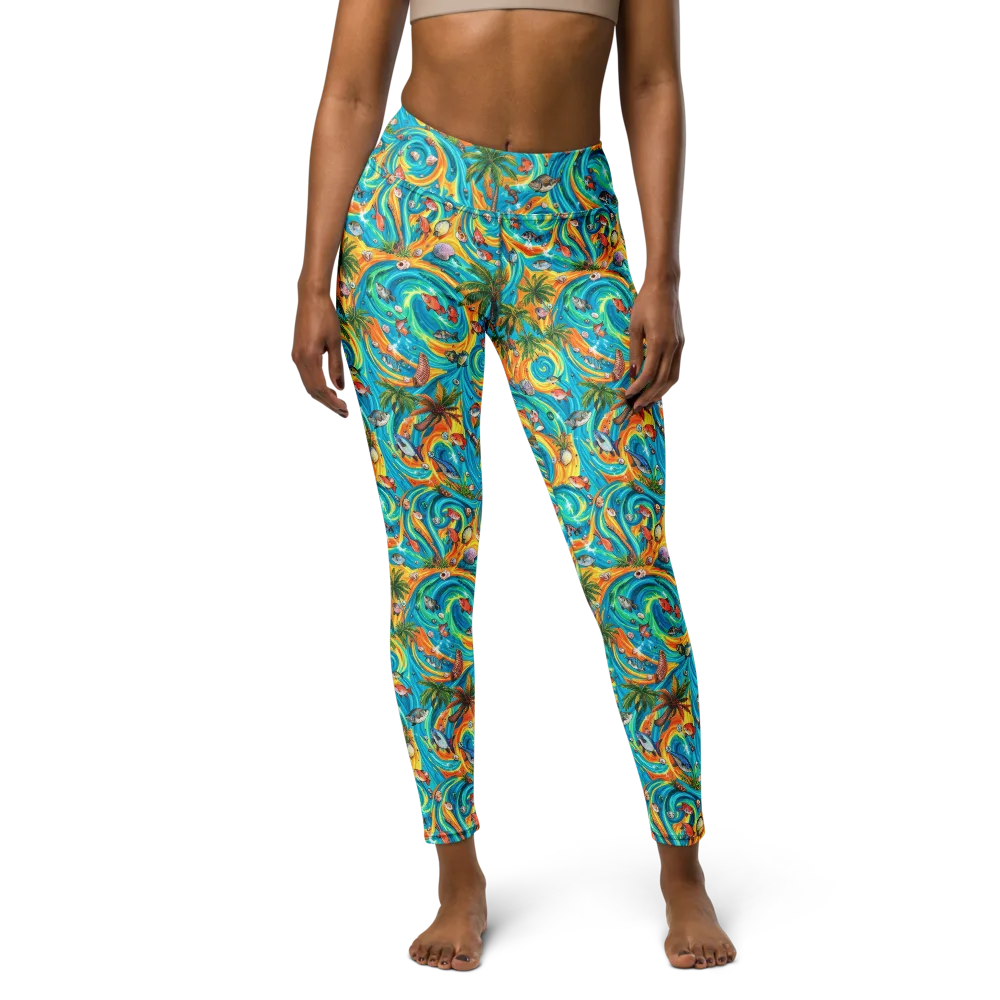 Paradise Gyre on Yoga Leggings — Front