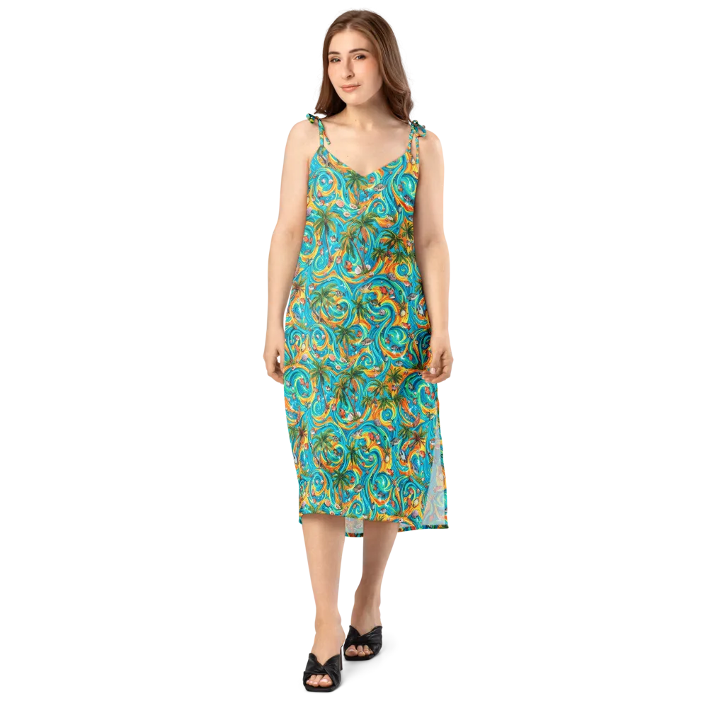 Paradise Gyre on Slip Dress — Front