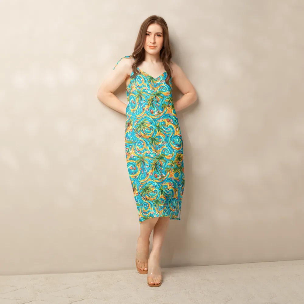 Paradise Gyre on Slip Dress — Front