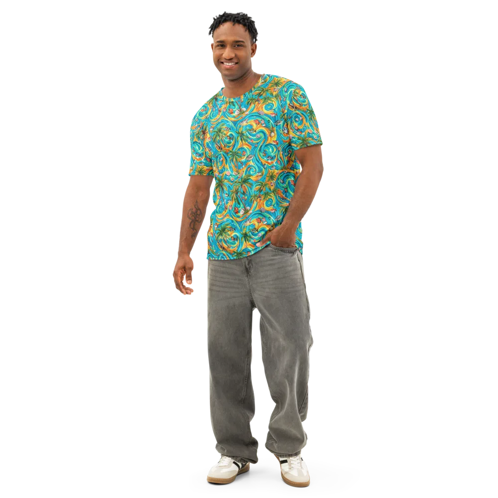 Paradise Gyre on Men's Cotton Crew Neck T-Shirt — Front