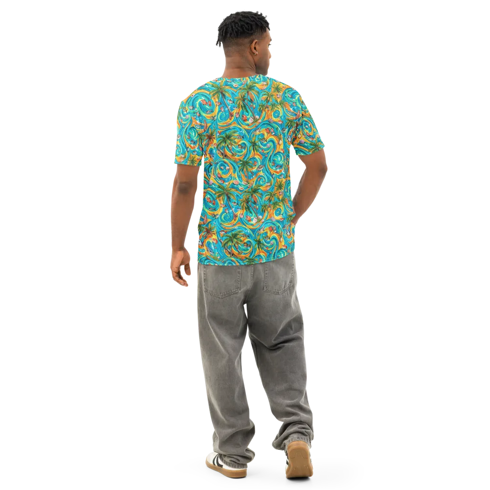 Paradise Gyre on Men's Cotton Crew Neck T-Shirt — Back