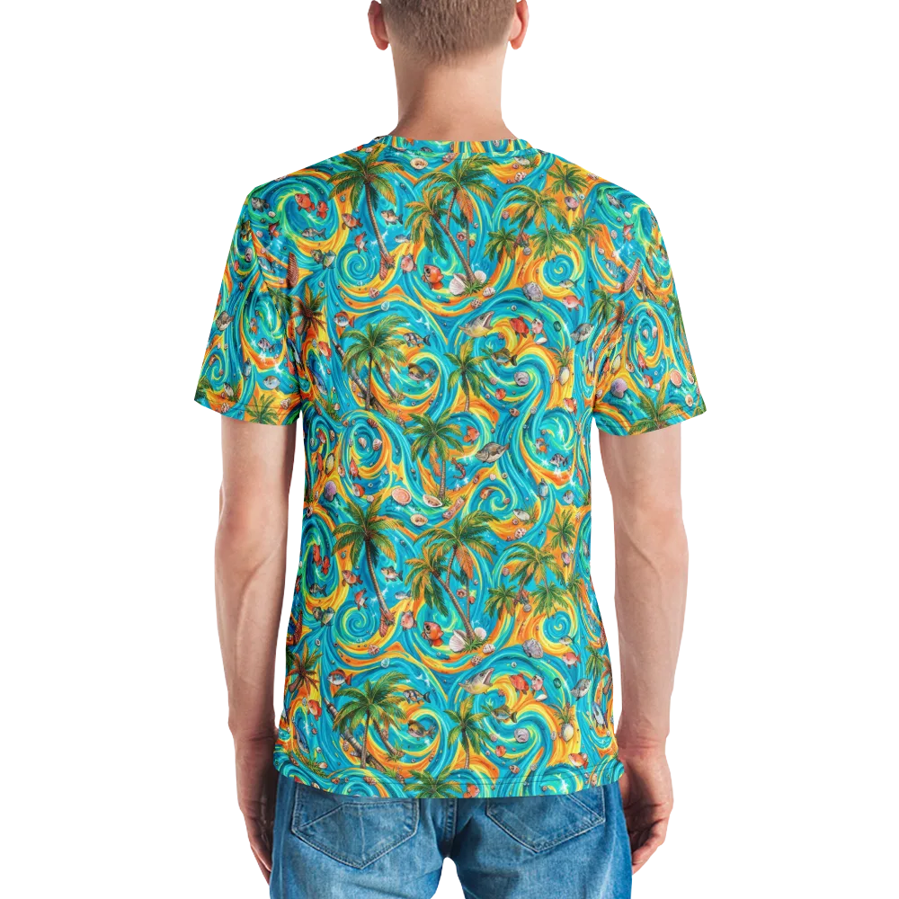 Paradise Gyre on Men's Crew Neck T-Shirt — Back