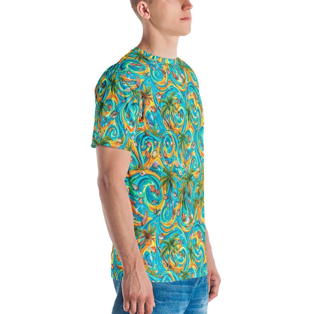 Paradise Gyre on Men's Crew Neck T-Shirt — Right