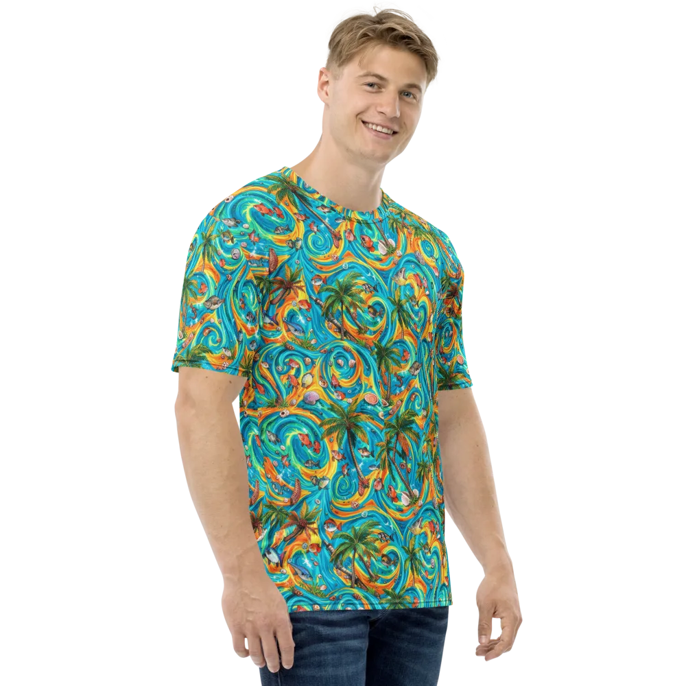 Paradise Gyre on Men's Crew Neck T-Shirt — Right