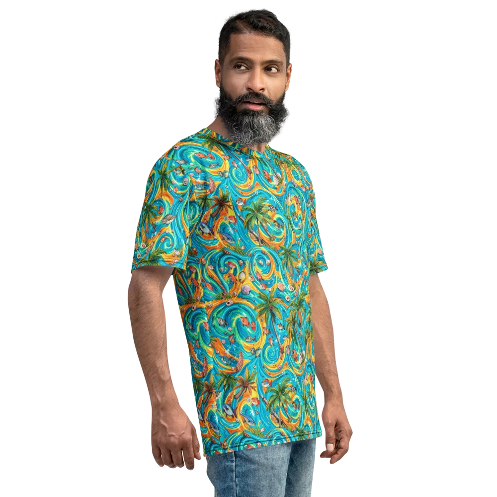 Paradise Gyre on Men's Crew Neck T-Shirt — Right