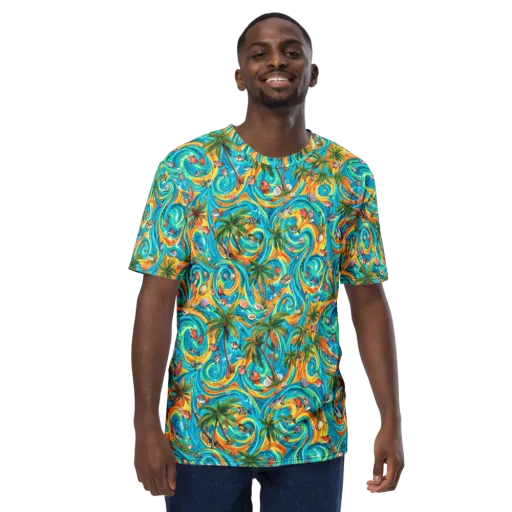 Paradise Gyre on a Men's Crew Neck T-Shirt