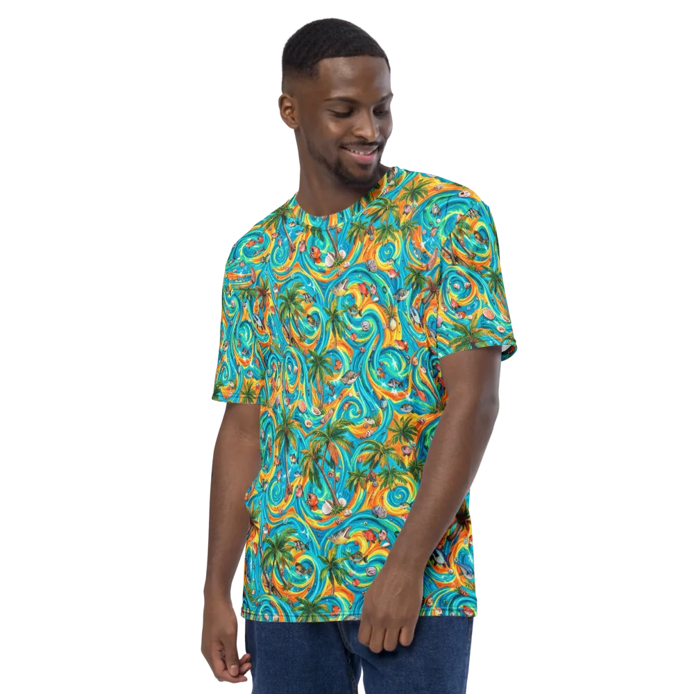 Paradise Gyre on Men's Crew Neck T-Shirt — Left