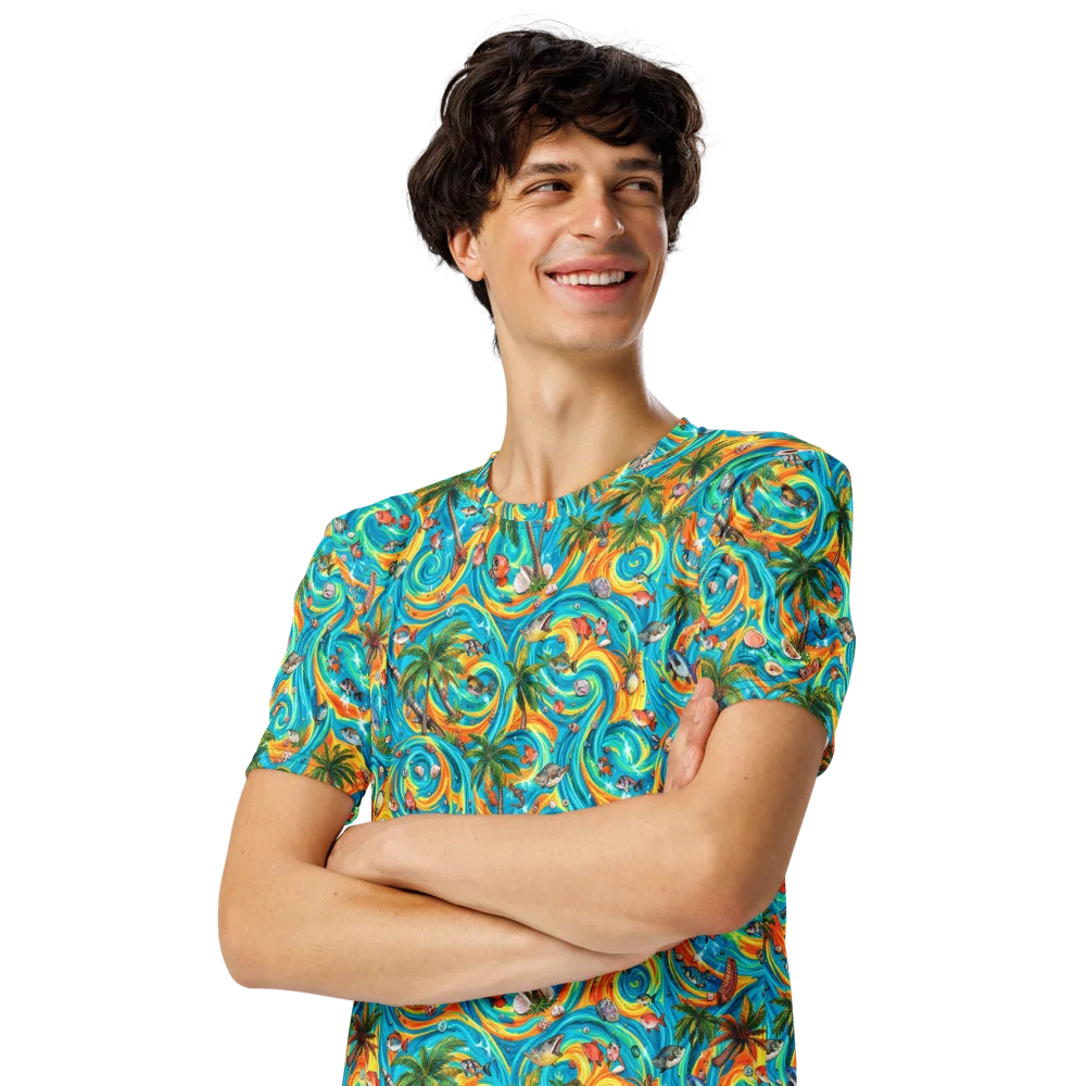 Paradise Gyre on Men's Crew Neck T-Shirt — Left Front