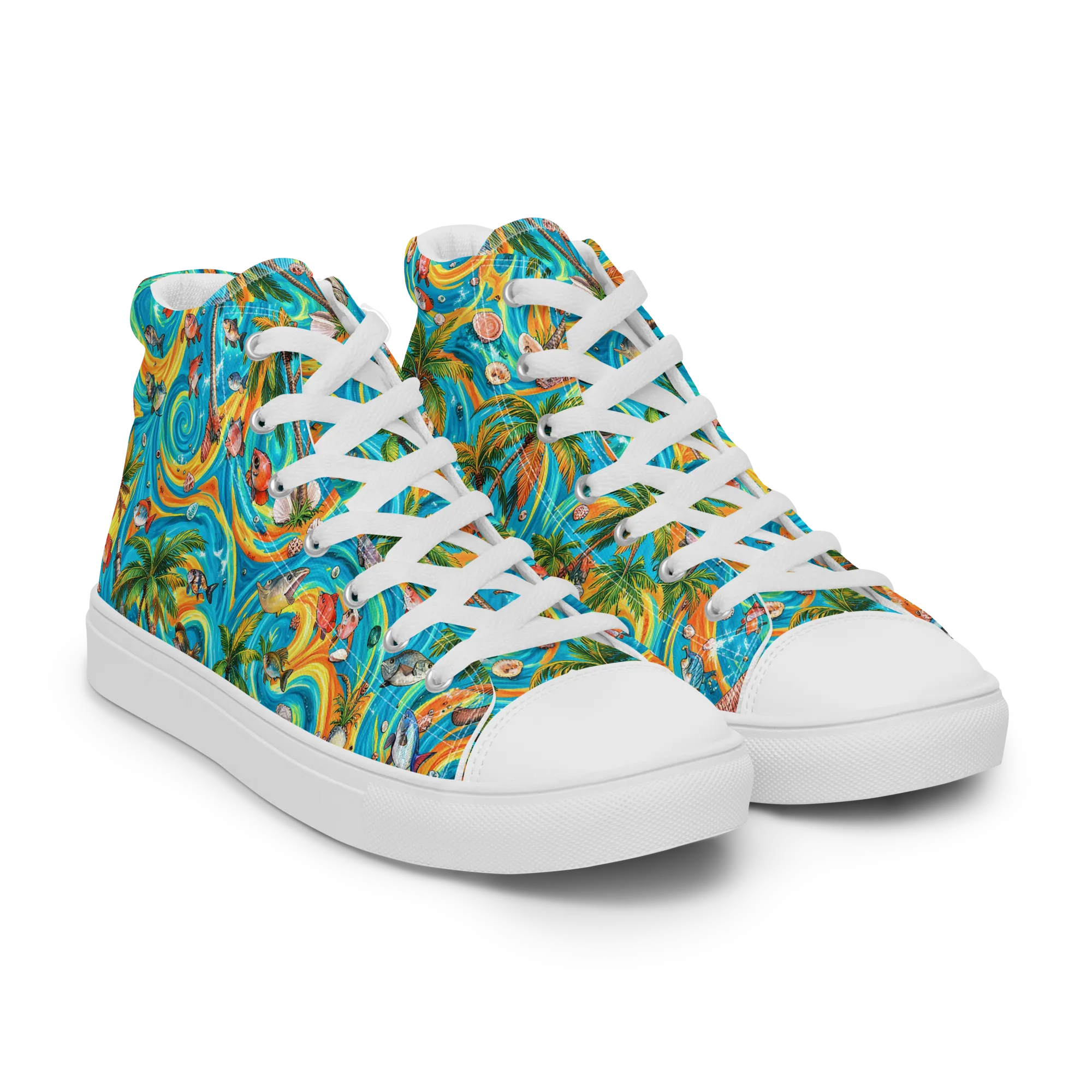 Paradise Gyre on Men's High Top Canvas Shoes — Right Front