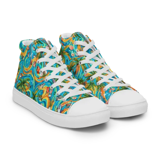 Paradise Gyre on a Men's High Top Canvas Shoes