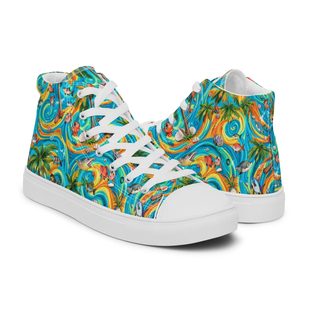 Paradise Gyre on Men's High Top Canvas Shoes — Right