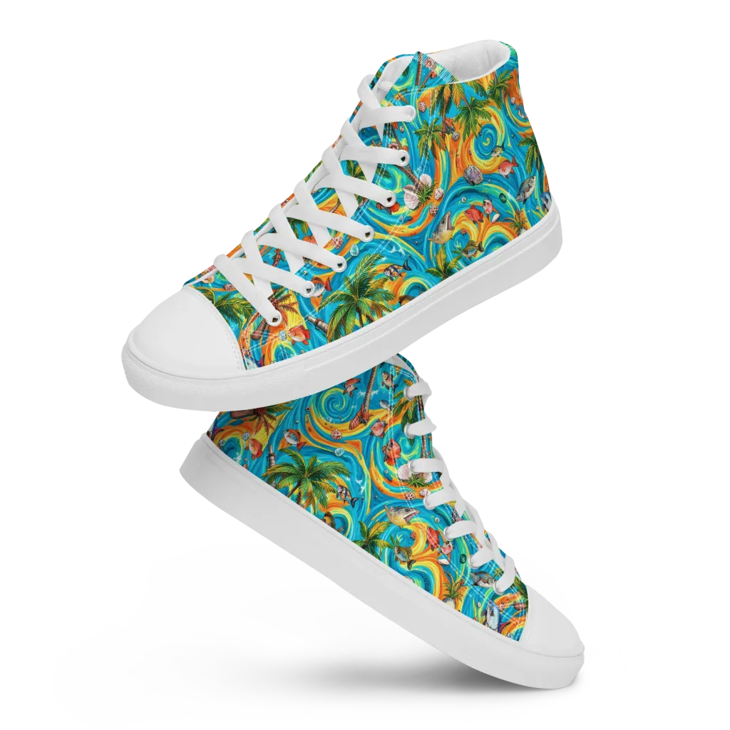 Paradise Gyre on Men's High Top Canvas Shoes — Front