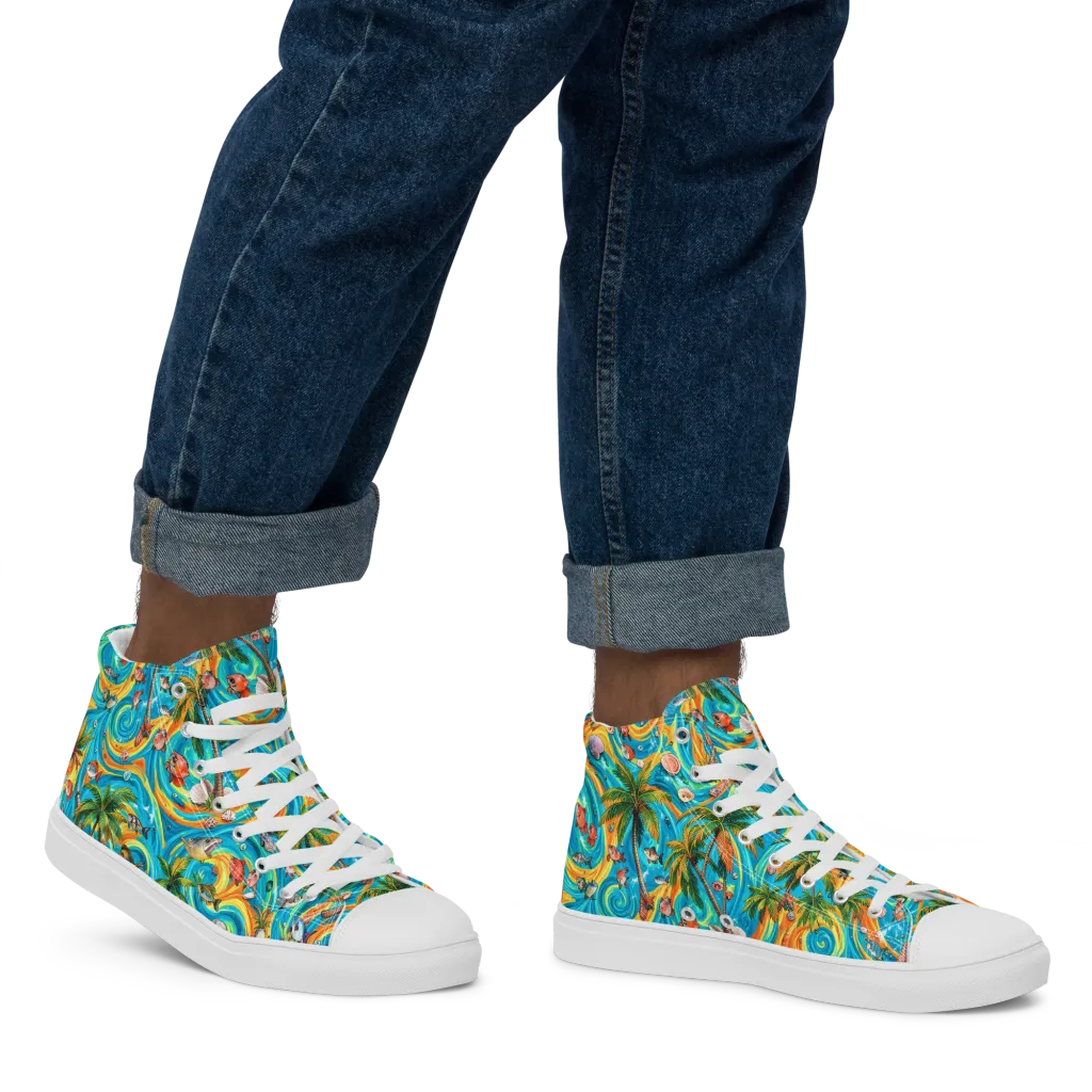 Paradise Gyre on Men's High Top Canvas Shoes — Right