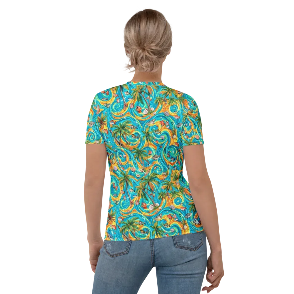 Paradise Gyre on Women's Crew Neck T-Shirt — Back