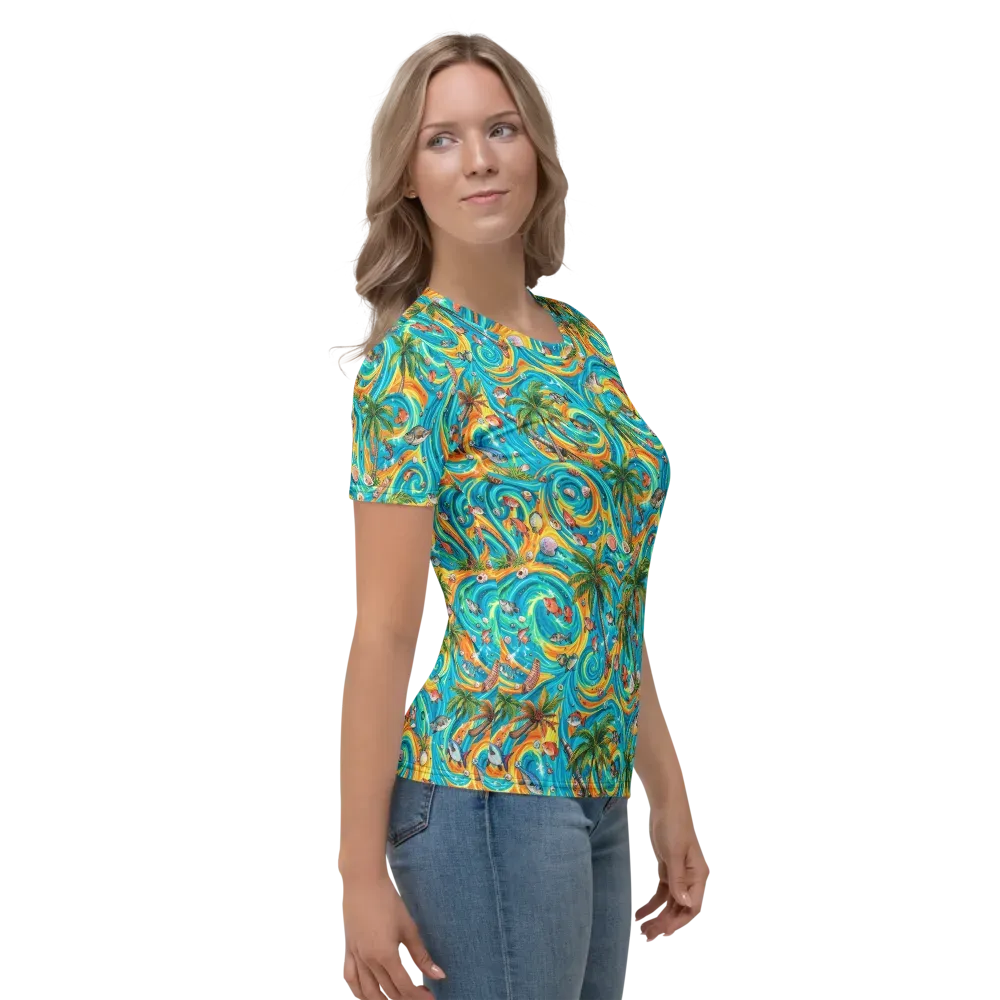 Paradise Gyre on Women's Crew Neck T-Shirt — Right