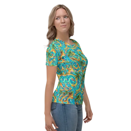 Paradise Gyre on a Women's Crew Neck T-Shirt