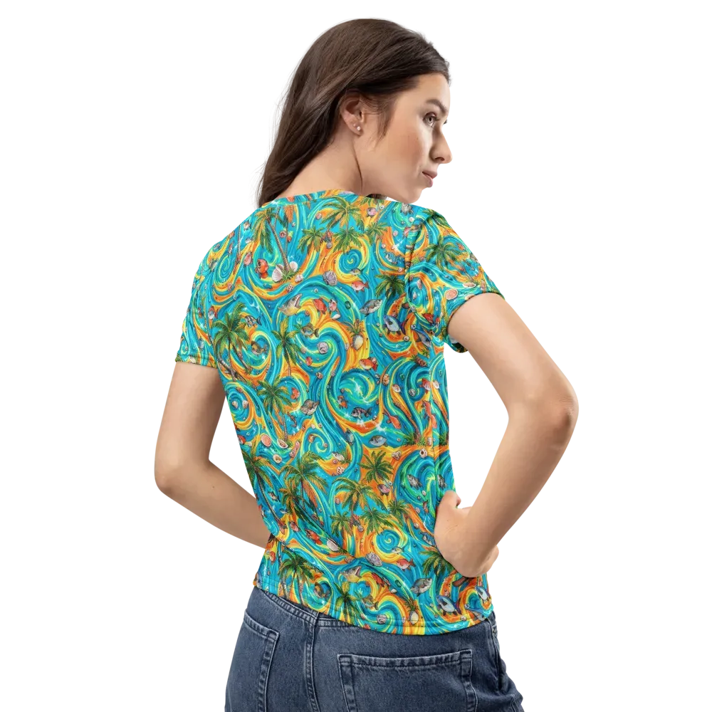 Paradise Gyre on Women's Crew Neck T-Shirt — Back