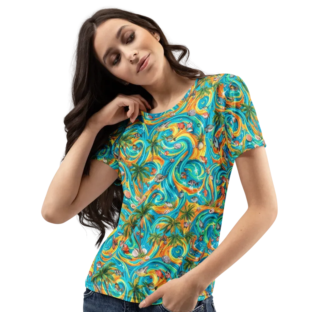 Paradise Gyre on Women's Crew Neck T-Shirt — Left Front