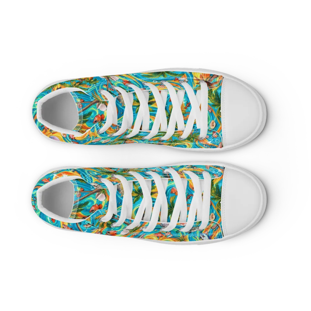 Paradise Gyre on Women's High Top Canvas Shoes — Front
