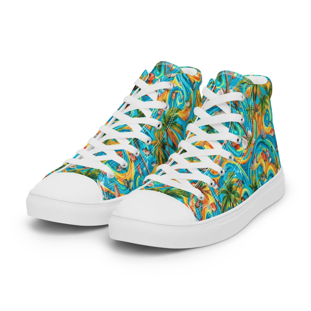 Paradise Gyre on Women's High Top Canvas Shoes — Left Front