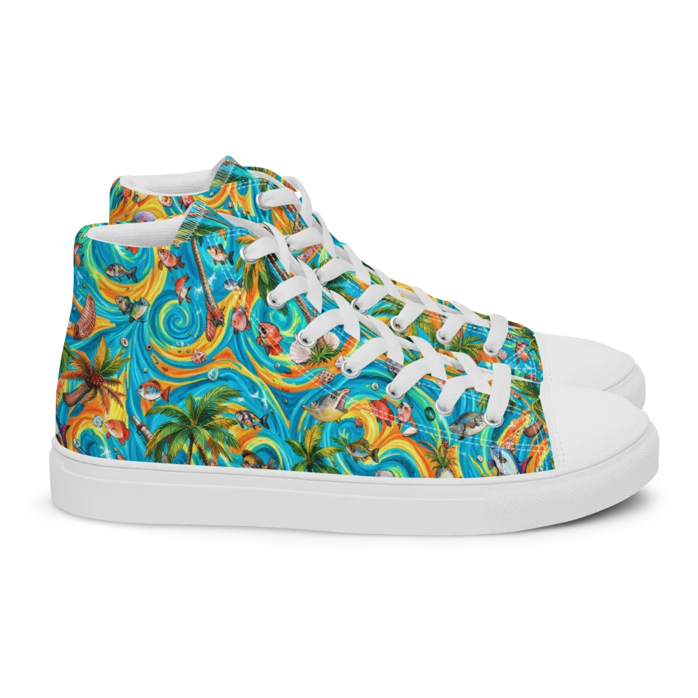 Paradise Gyre on Women's High Top Canvas Shoes — Right