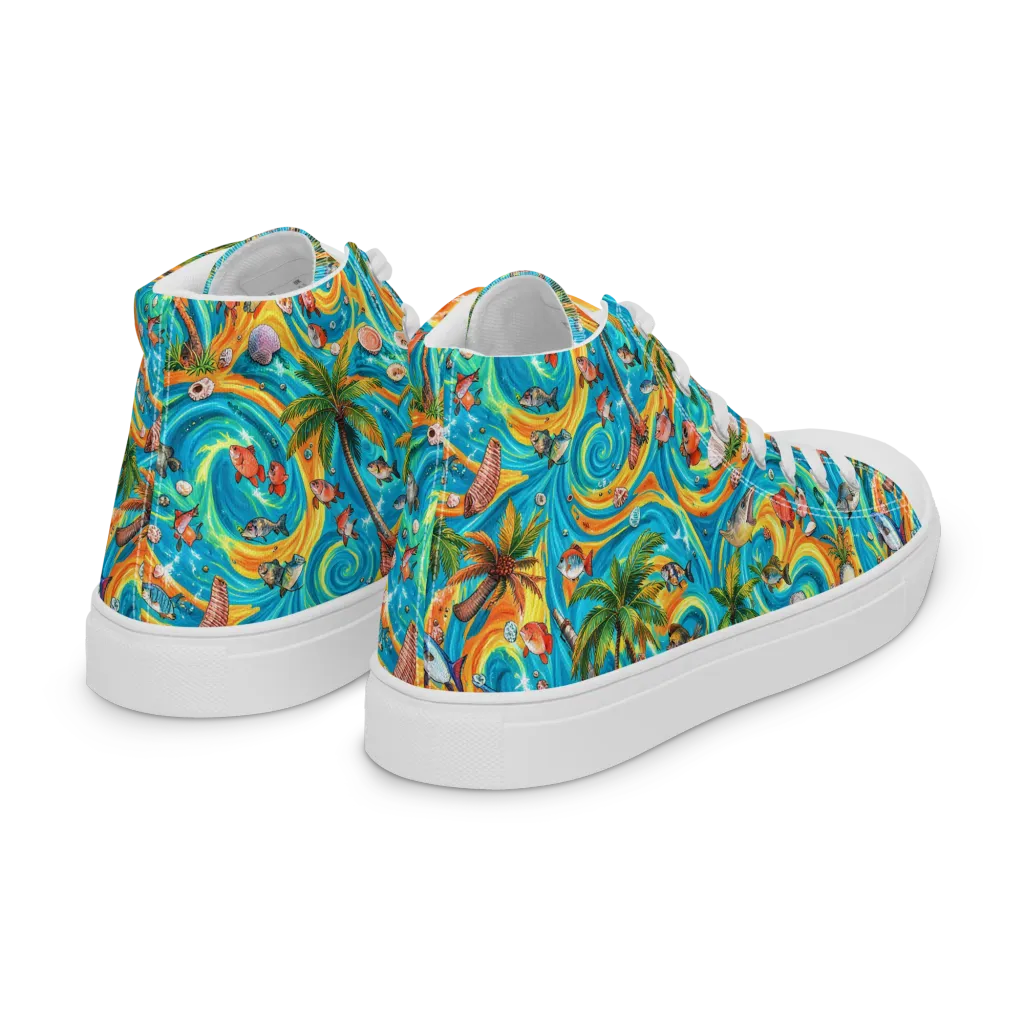 Paradise Gyre on Women's High Top Canvas Shoes — Right Back