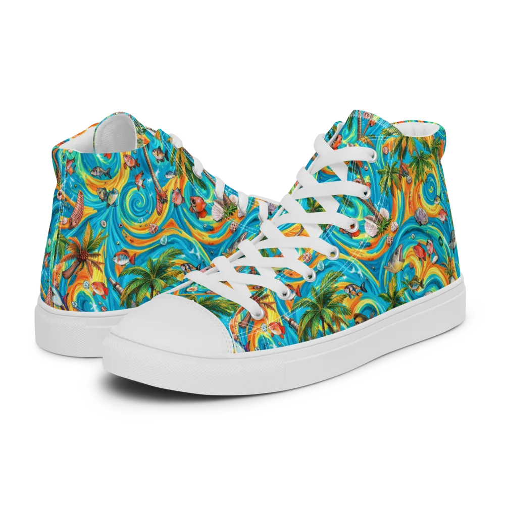 Paradise Gyre on Women's High Top Canvas Shoes — Left