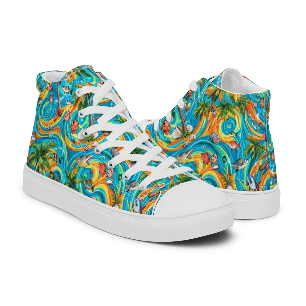 Paradise Gyre on Women's High Top Canvas Shoes — Right