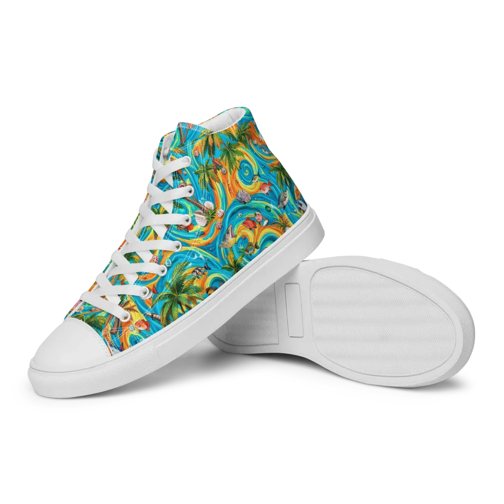 Paradise Gyre on Women's High Top Canvas Shoes — Left
