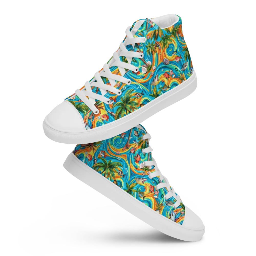 Paradise Gyre on Women's High Top Canvas Shoes — Front