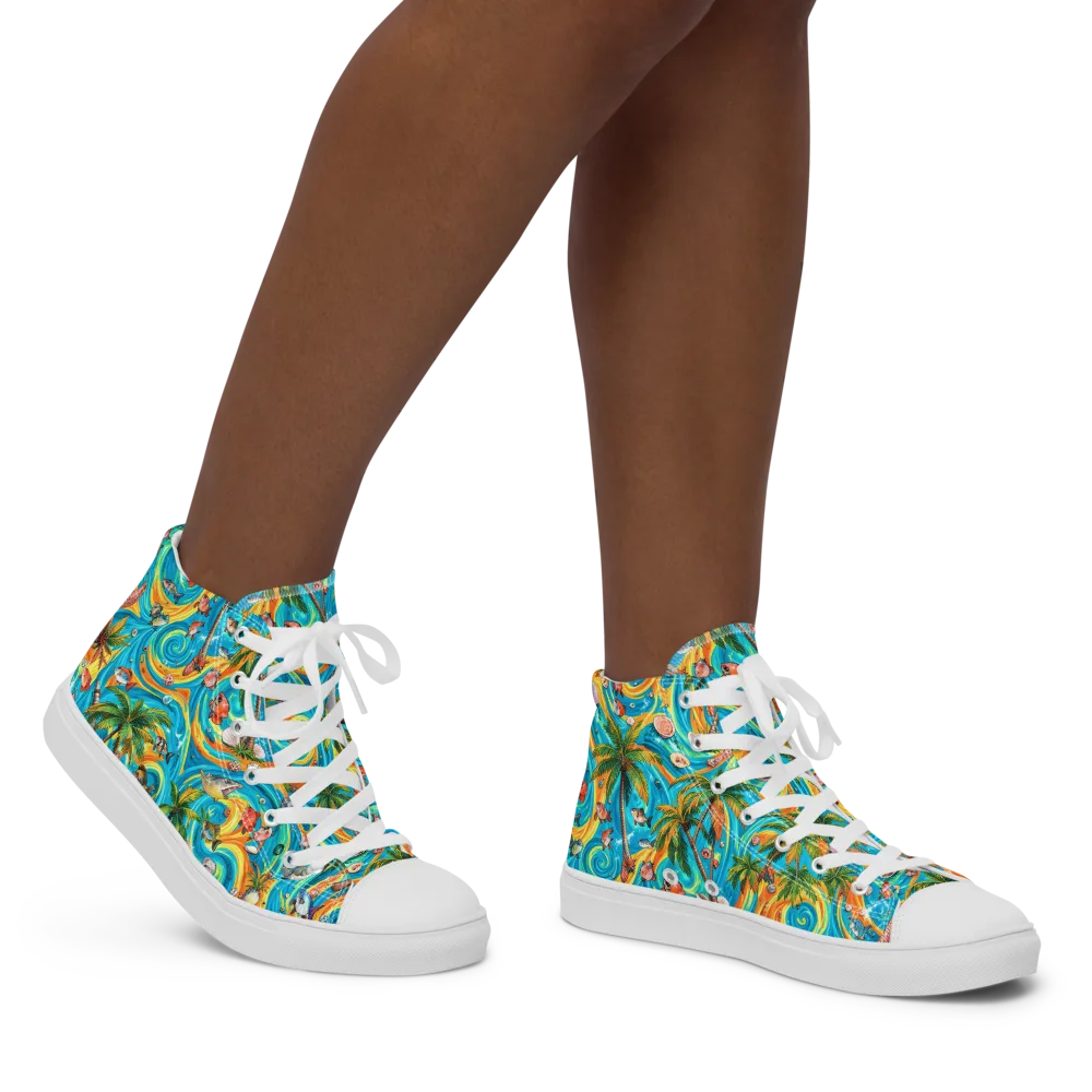 Paradise Gyre on Women's High Top Canvas Shoes — Right