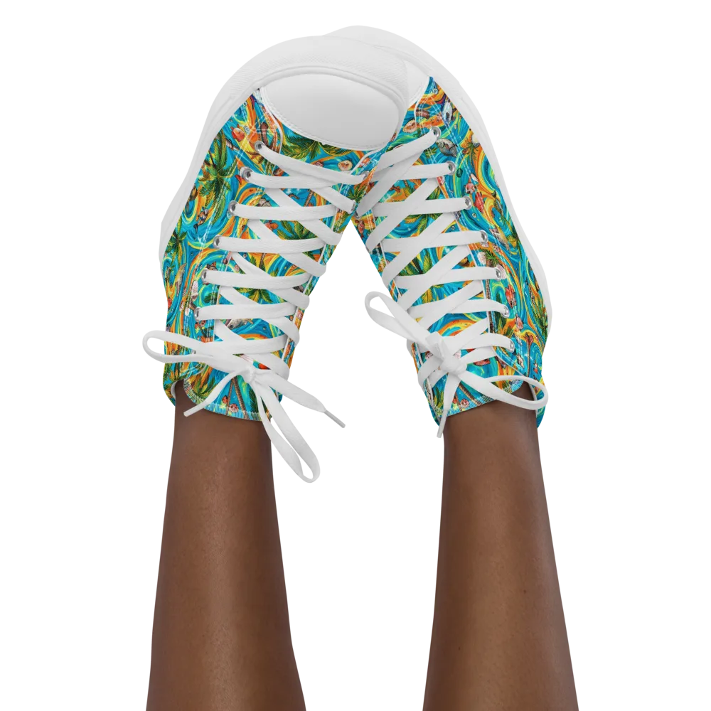 Paradise Gyre on Women's High Top Canvas Shoes — Front
