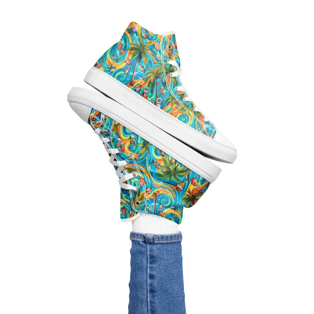 Paradise Gyre on Women's High Top Canvas Shoes — Left