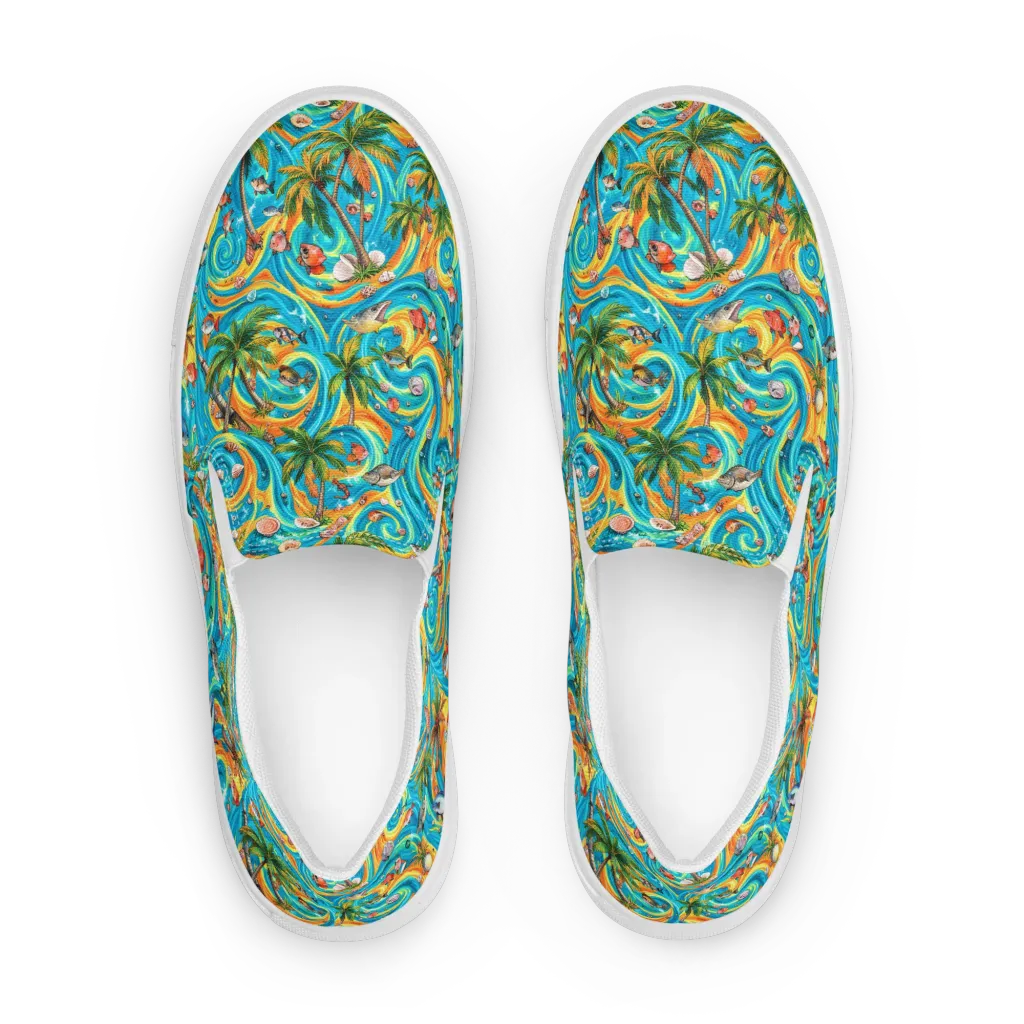 Paradise Gyre on Men's Slip-On Canvas Shoes — Front