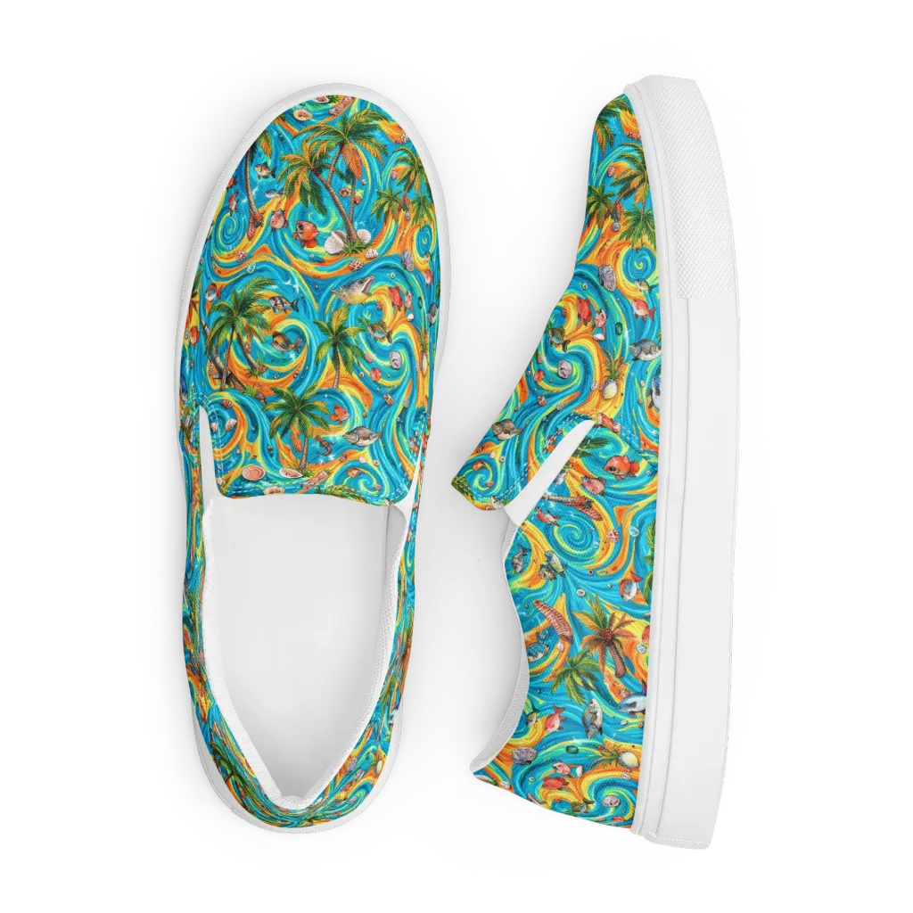 Paradise Gyre on Men's Slip-On Canvas Shoes — Front