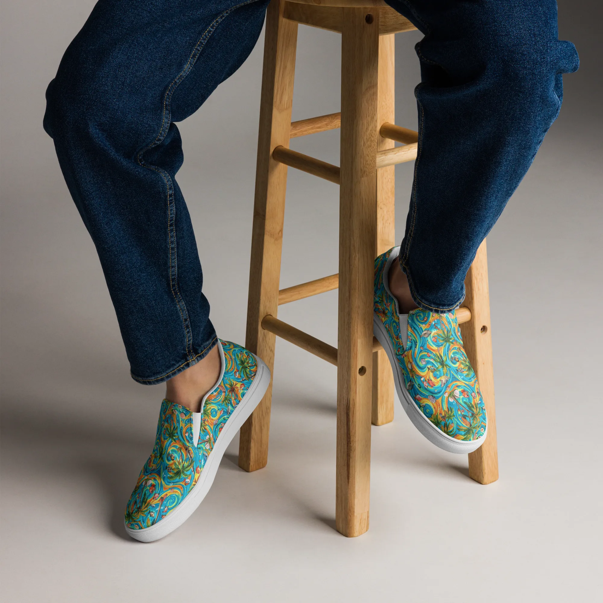 Paradise Gyre on Men's Slip-On Canvas Shoes — Front