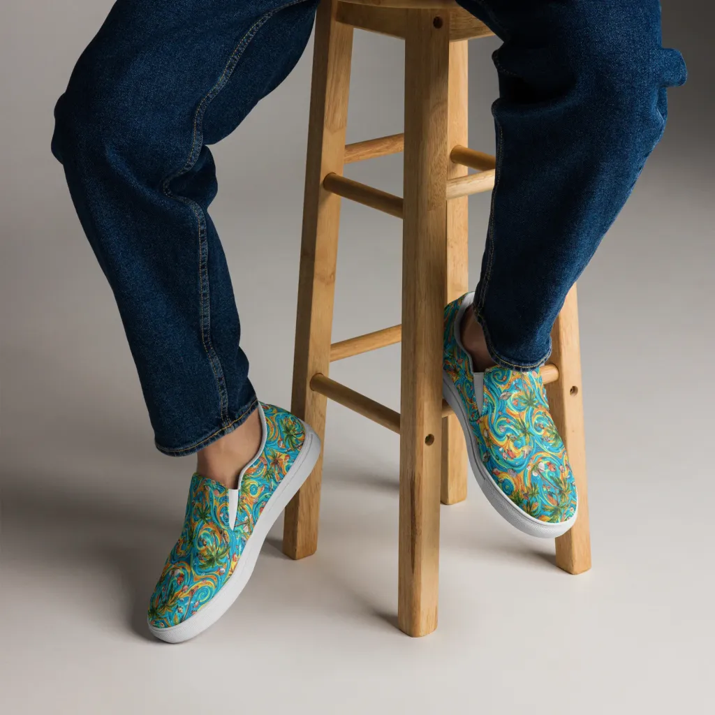 Paradise Gyre on Men's Slip-On Canvas Shoes — Front