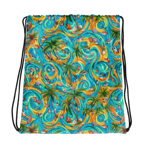 Paradise Gyre on a Drawstring Bag