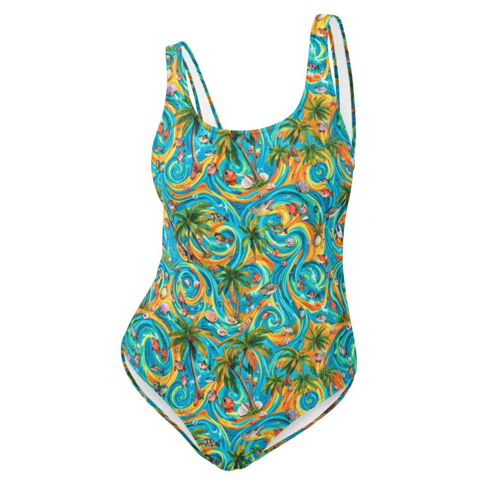 Paradise Gyre on One-Piece Swimsuit — Front