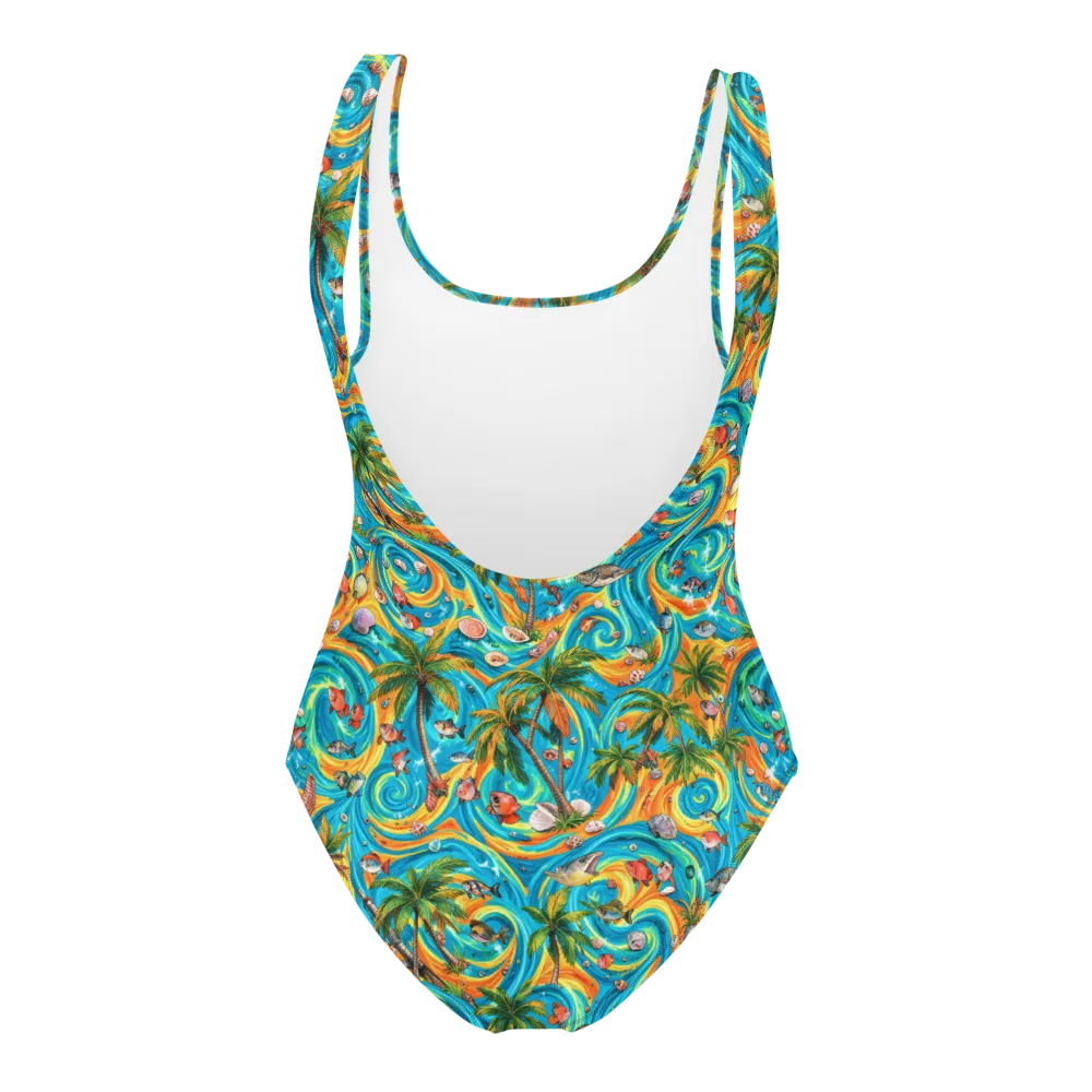 Paradise Gyre on One-Piece Swimsuit — Back